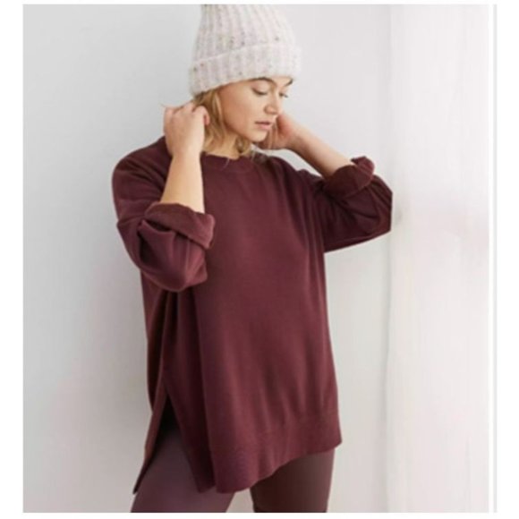 aerie Sweaters - Aerie Oversized Coziest Desert Sweatshirt Maroon Red Burgundy